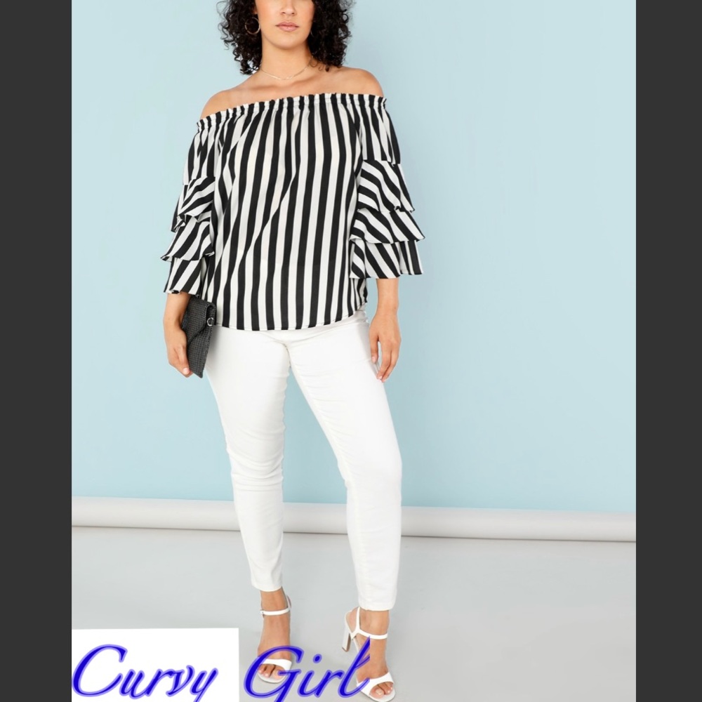 NWTLongline Black/White Striped Top - Picture 4 of 5
